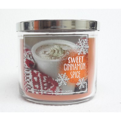  1 Bath & Body Works Sweet Cinnamon Spice 3-Wick Filled Large Scented Candle    332258607504